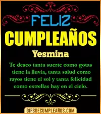 GIF Frases de Cumpleaños Yesmina